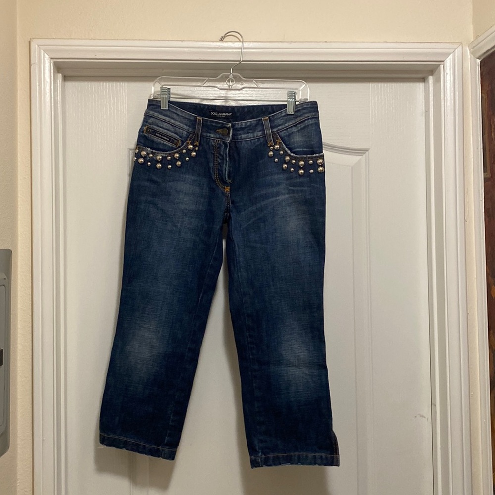 Dolce & Gabbana Dark Blue Studded Women's Jeans
